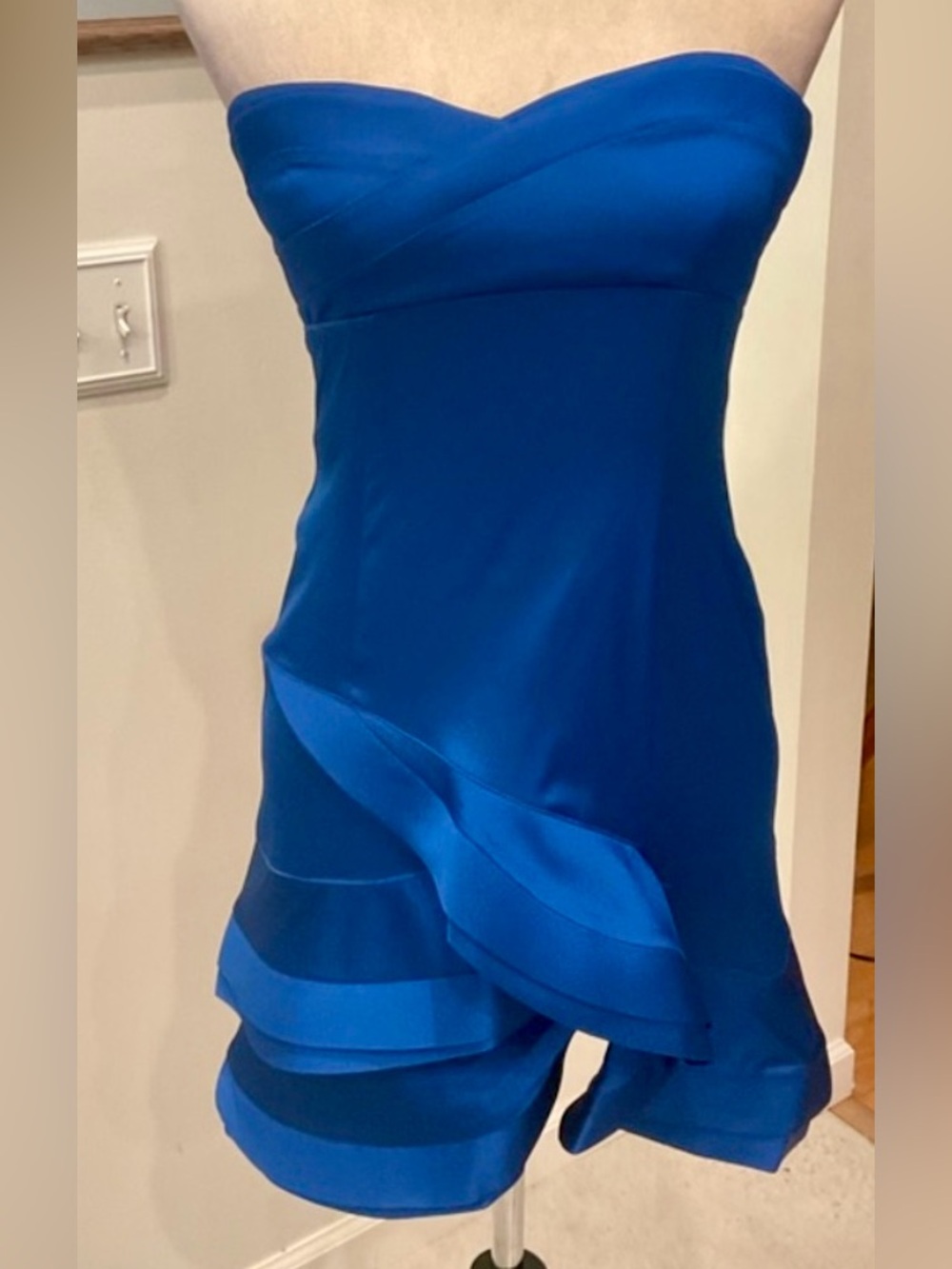 BCBGMaxazria Strapless Royal Blue Cocktail Dress